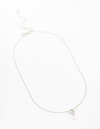 Silver Cubic Zirconia Swirl Pearl Necklace - link has visual effect only