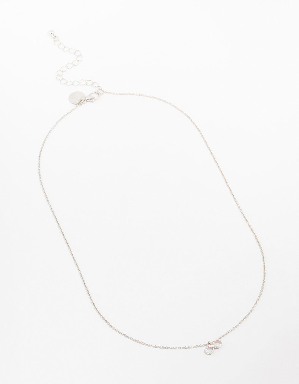 Silver Cubic Zirconia Diamante Infinity Pendant Necklace