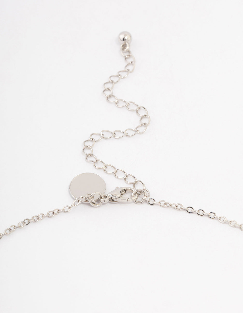 Silver Cubic Zirconia Station Flower Necklace