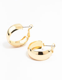Gold Thin Wide Hoop Earrings - link has visual effect only
