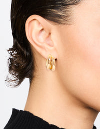 Gold Double Hoop Earrings - link has visual effect only