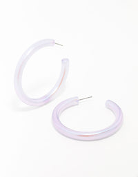 Pastel Purple Large Skinny Hoop Earrings - link has visual effect only