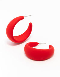 Coated Chubby Teardrop Hoop Earrings - link has visual effect only
