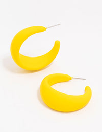 Coated Chubby Teardrop Hoop Earrings - link has visual effect only