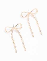 Gold Bow Cup Chain Drop Earrings - link has visual effect only
