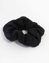 Black Seersucker Fabric Scrunchie - link has visual effect only