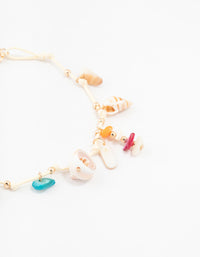 Shell Charm Cord Anklet - link has visual effect only