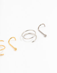 Titanium Spiral Mixed Nose Piercings 6-Pack - link has visual effect only