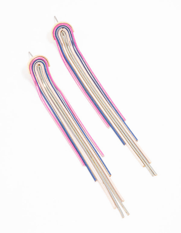 Rainbow Waterfall Drop Earrings