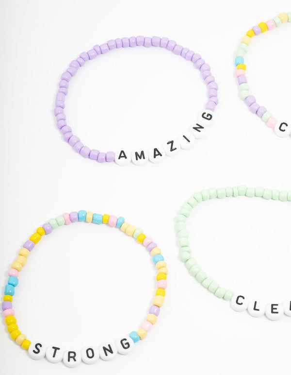 Pastel Beaded Brave Bracelet 5-Pack