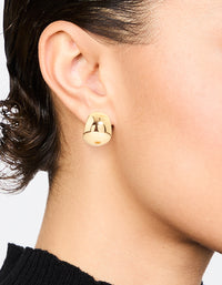 Waterproof Gold Plated Stainless Steel Bubble Hoop Earrings - link has visual effect only