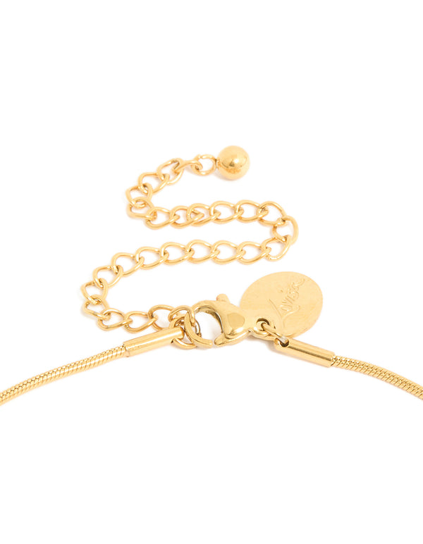 Waterproof Gold Plated Stainless Steel Pull Through Lariat Necklace