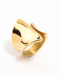 Waterproof Gold Plated Stainless Steel Wrapped Cocktail Ring - link has visual effect only