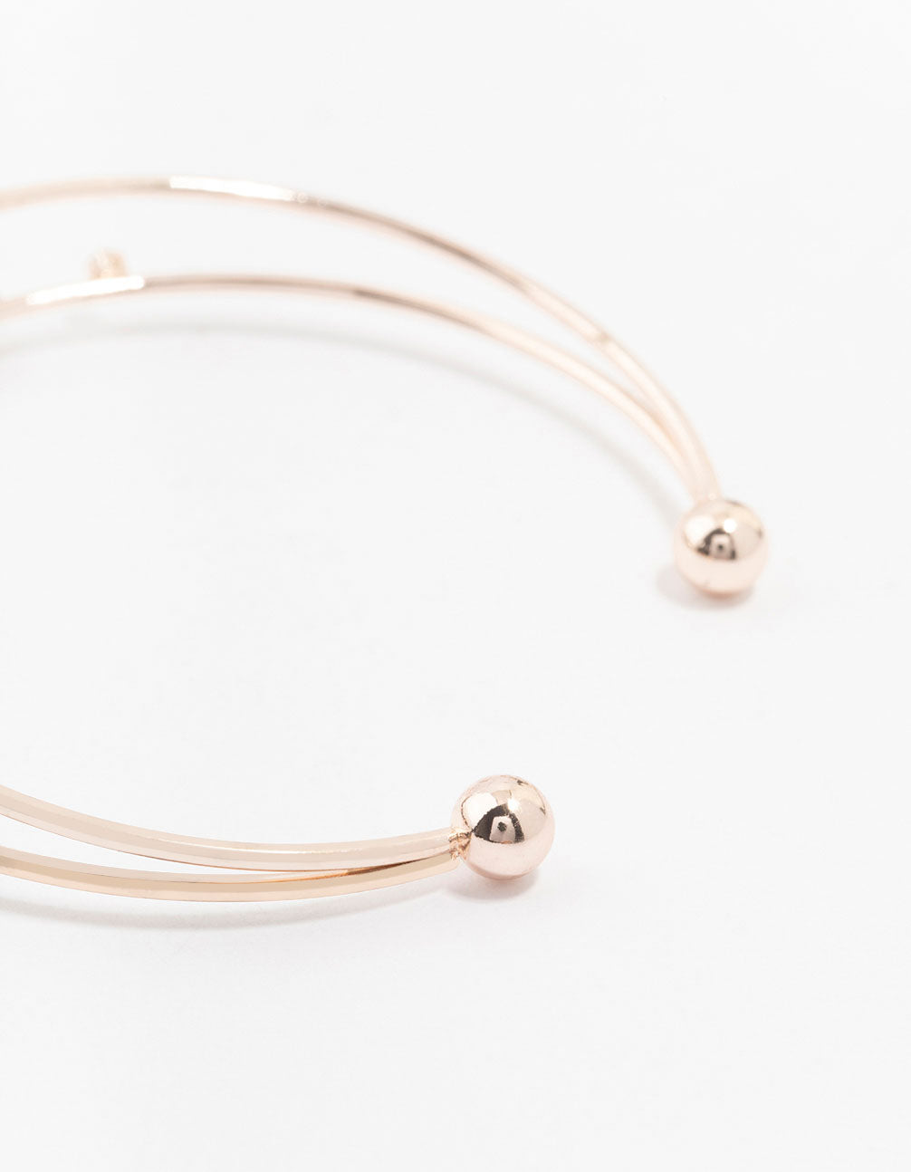Rose Gold Plated Cubic Zirconia Double Row Butterfly Wrist Cuff