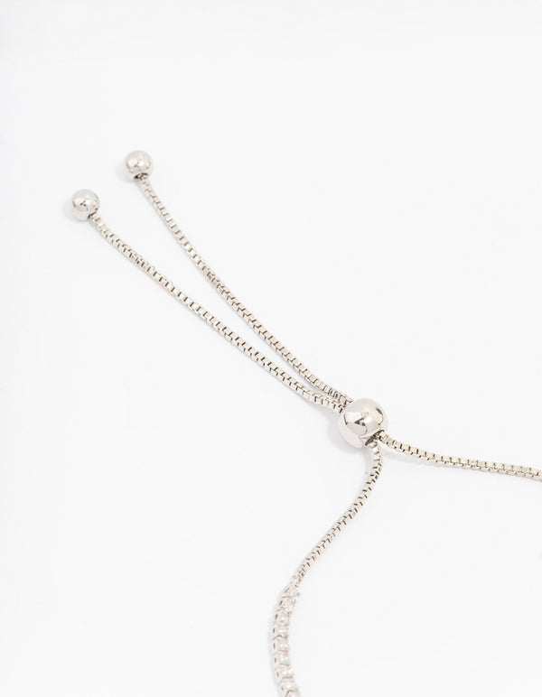 Silver Cubic Zirconia Toggle Bracelet