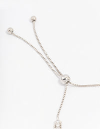 Silver Cubic Zirconia Tennis Toggle Bracelet - link has visual effect only
