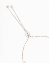 Cubic Zirconia Silver Toggle Bracelet - link has visual effect only