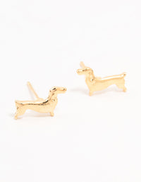 Gold Dachshund Stud Earrings - link has visual effect only