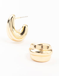 Triple Webbed Gold Hoop Earrings - link has visual effect only
