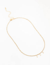 Gold Cup Chain Baguette Necklace - link has visual effect only