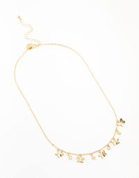 Gold Plated Diamante Butterfly Droplet Necklace - link has visual effect only