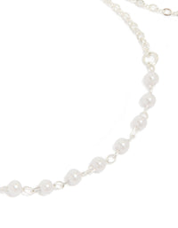 Silver Pearl Station & Diamante Bracelets 2-Pack - link has visual effect only