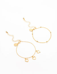 Gold Cut Out Heart Bracelets 2-Pack - link has visual effect only