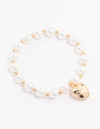Beaded Pearl Puff Heart Bracelet - link has visual effect only
