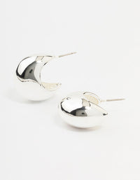 Silver Plated Brass  Chunky Hoop Earrings - link has visual effect only