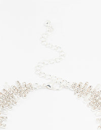 Silver Cubic Zirconia Choker Necklace - link has visual effect only
