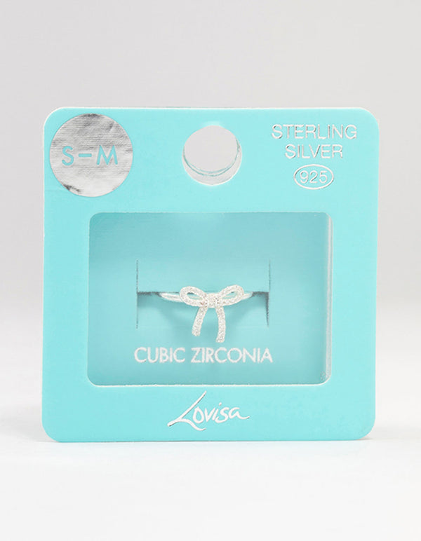 Sterling Silver Cubic Zirconia Bow Ring