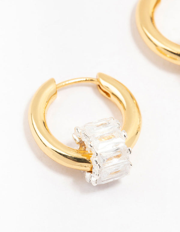 Gold Plated Crystal Hoop Earrings