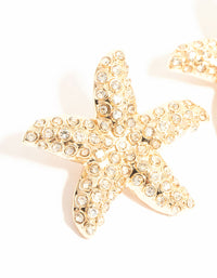 Large Diamante Starfish Stud Earrings - link has visual effect only
