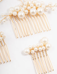 Gold Pearl Cluster Mixed Combs & Bridal Pins Pack - link has visual effect only