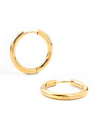 Waterproof Gold Plated Stainless Steel Clicker Hoop Earrings 24 MM - link has visual effect only
