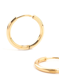 Gold Plated Stainless Steel Thin Clicker Hoop Earrings 18mm - link has visual effect only