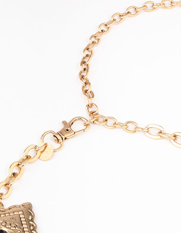 Gold Boho Square & Cross Belt