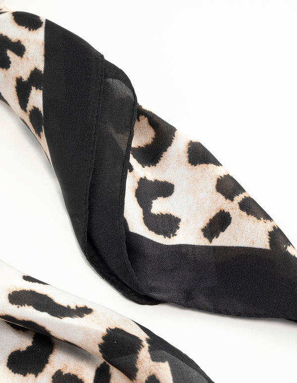 Leopard Fabric Satin Scarf