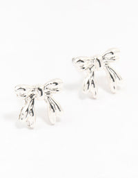 Silver Bow Stud Earrings - link has visual effect only