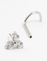 Surgical Steel Flower Threadless Nose Stud - link has visual effect only