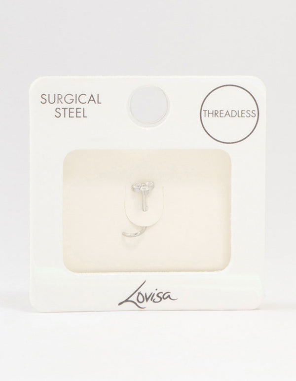 Surgical Steel Flower Threadless Nose Stud