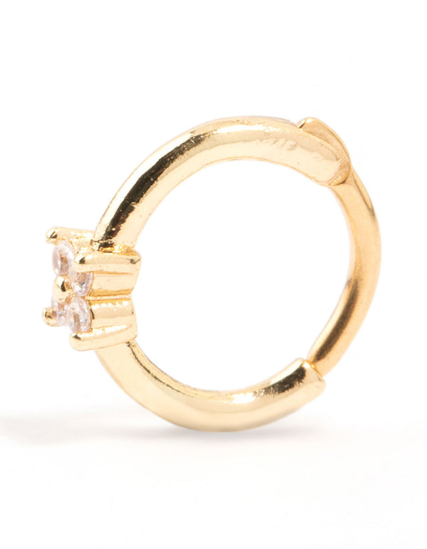 Gold Plated Surgical Steel Mini Flower Clicker Ring