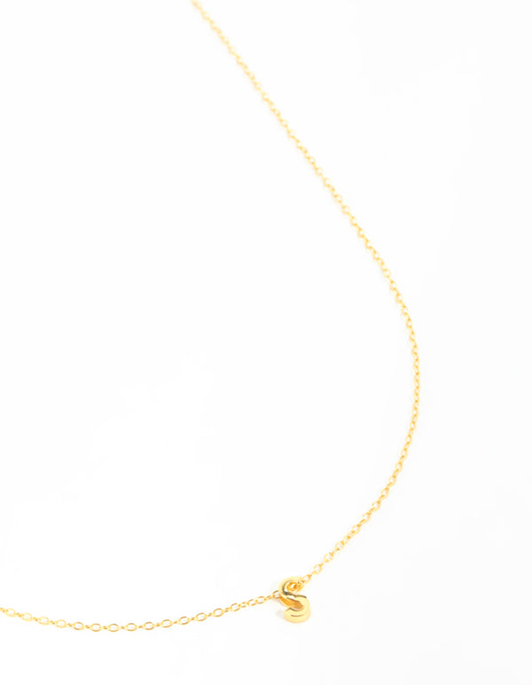 Gold Plated Sterling Silver Initial S Necklace