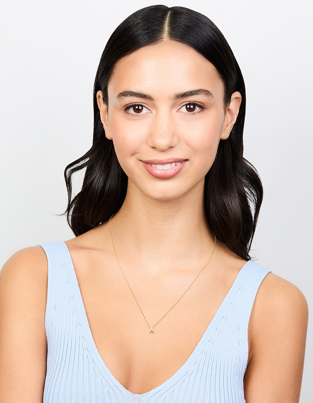 Gold Plated Sterling Silver Letter  A Necklace
