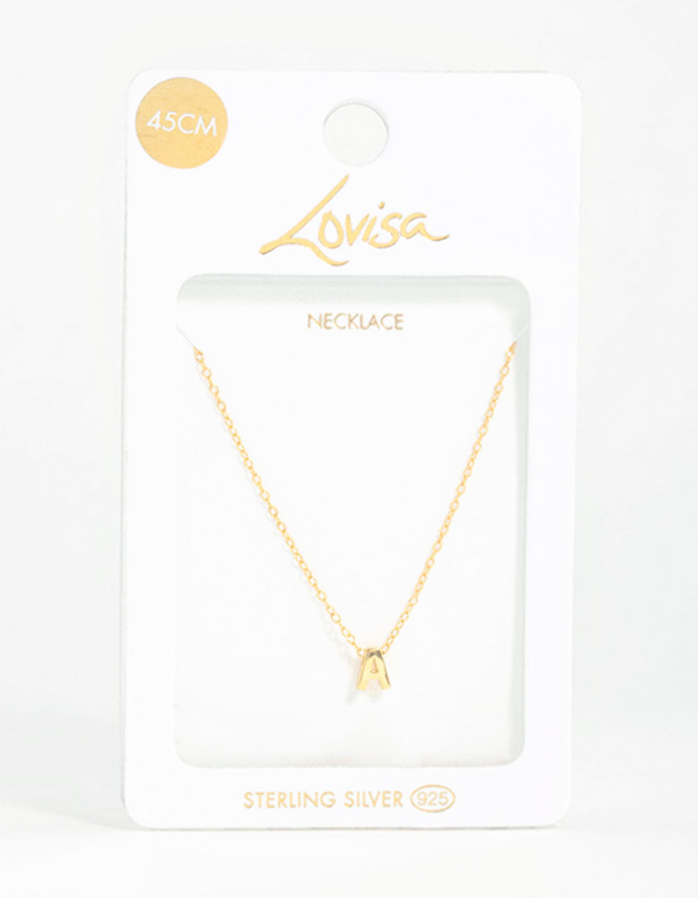 Gold Plated Sterling Silver Initial A Necklace