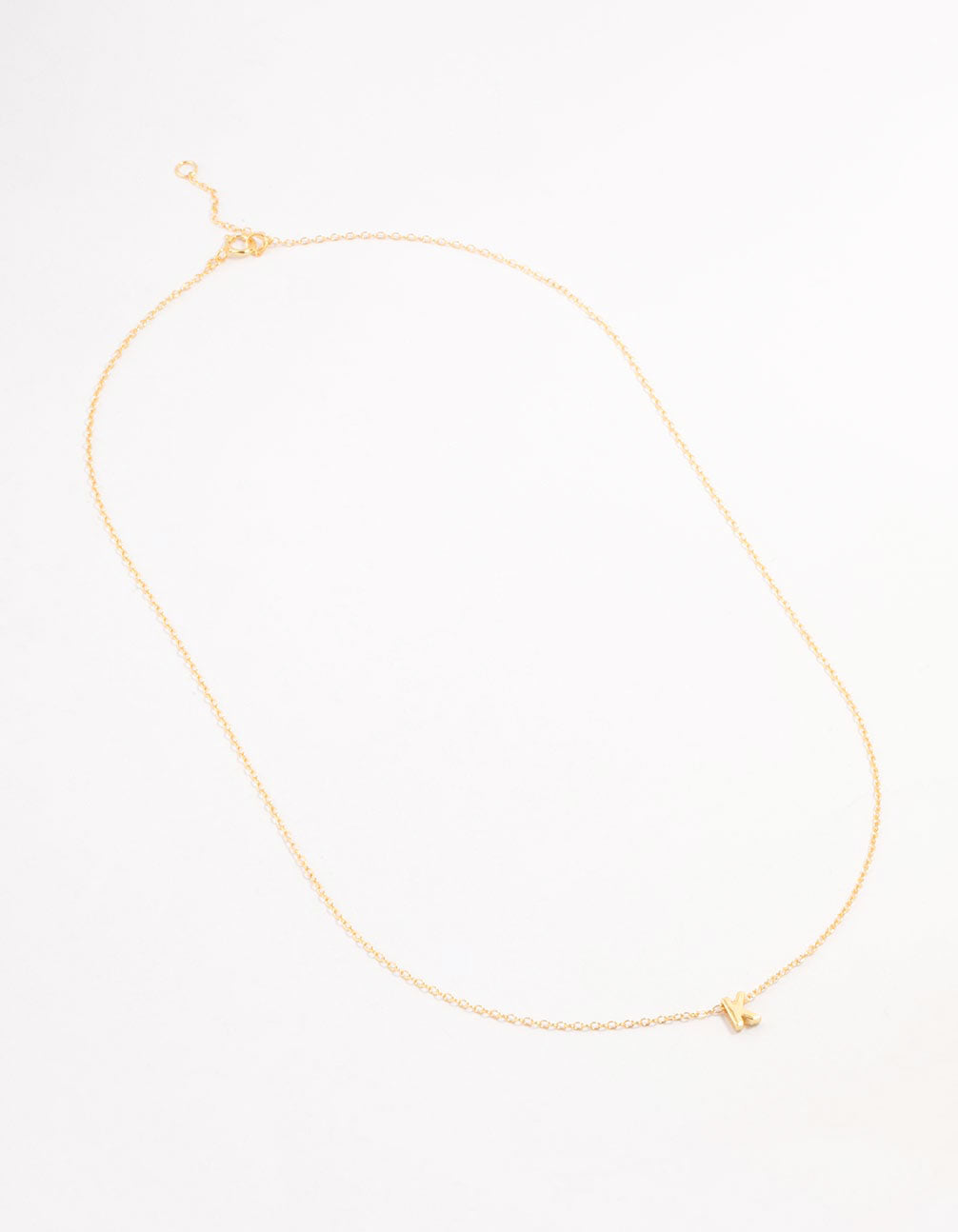 Gold Plated Sterling Silver Initial K Necklace