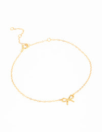 Gold Plated Sterling Silver Bow Chain Bracelet - link has visual effect only