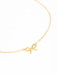 Gold Plated Sterling Silver Bow Chain Bracelet - link has visual effect only