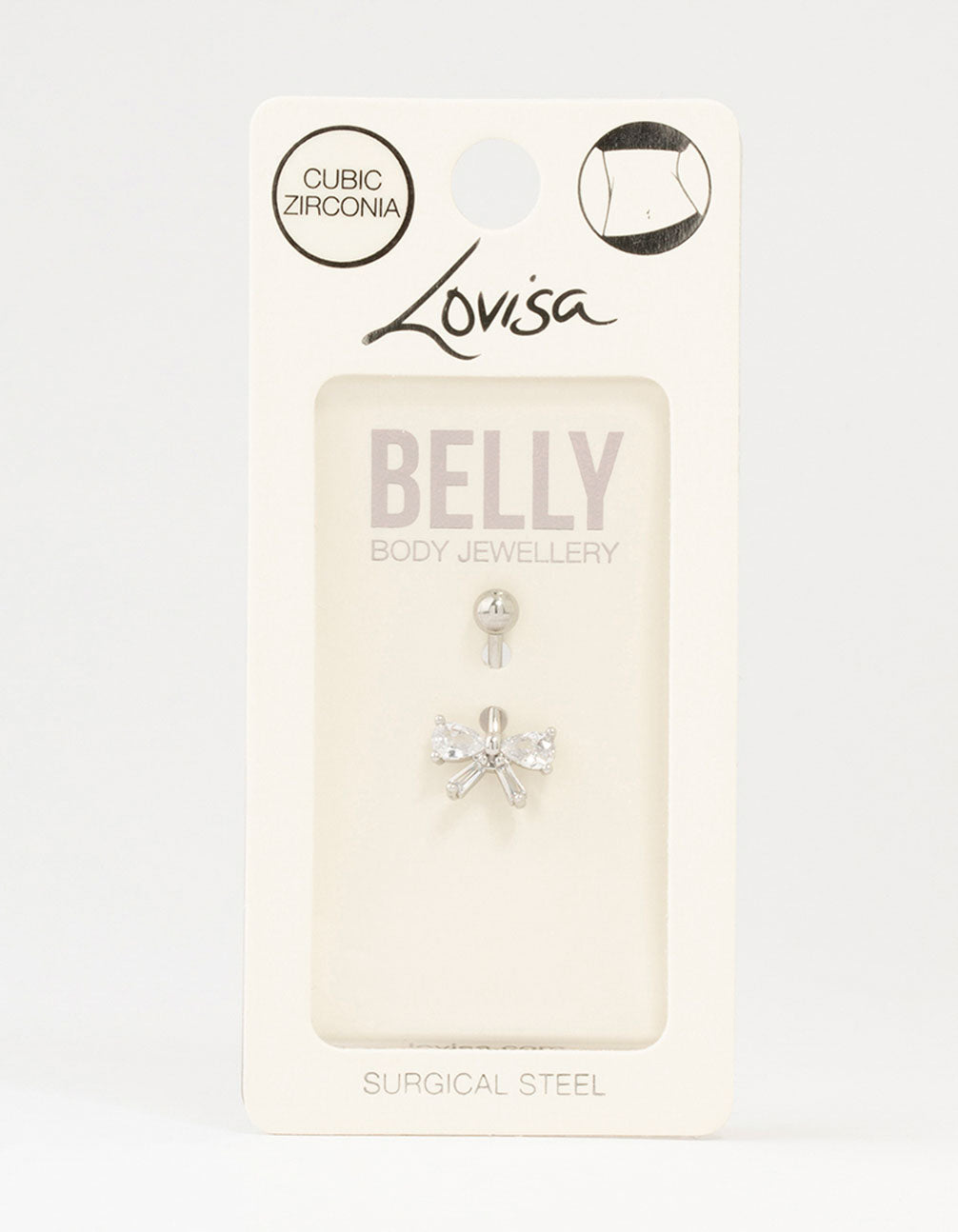 Surgical Steel Cubic Zirconia Belly Bar