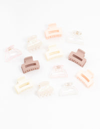 Mini Blush & Ivory Hair Claw Clips 12-Pack - link has visual effect only